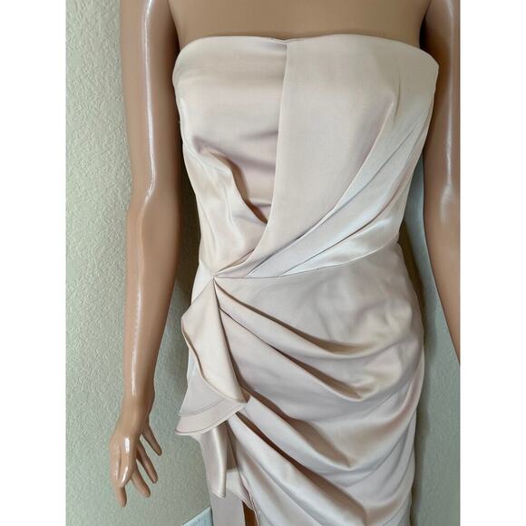 C/MEO Collective Revolve dress strapless midi light blush pink side slit SZ SM - Picture 5 of 9